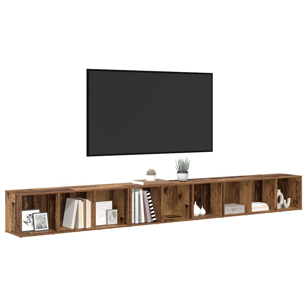 Set TV komoda Zidne 3 pcs Staro drvo 37 x 35 x 107 cm