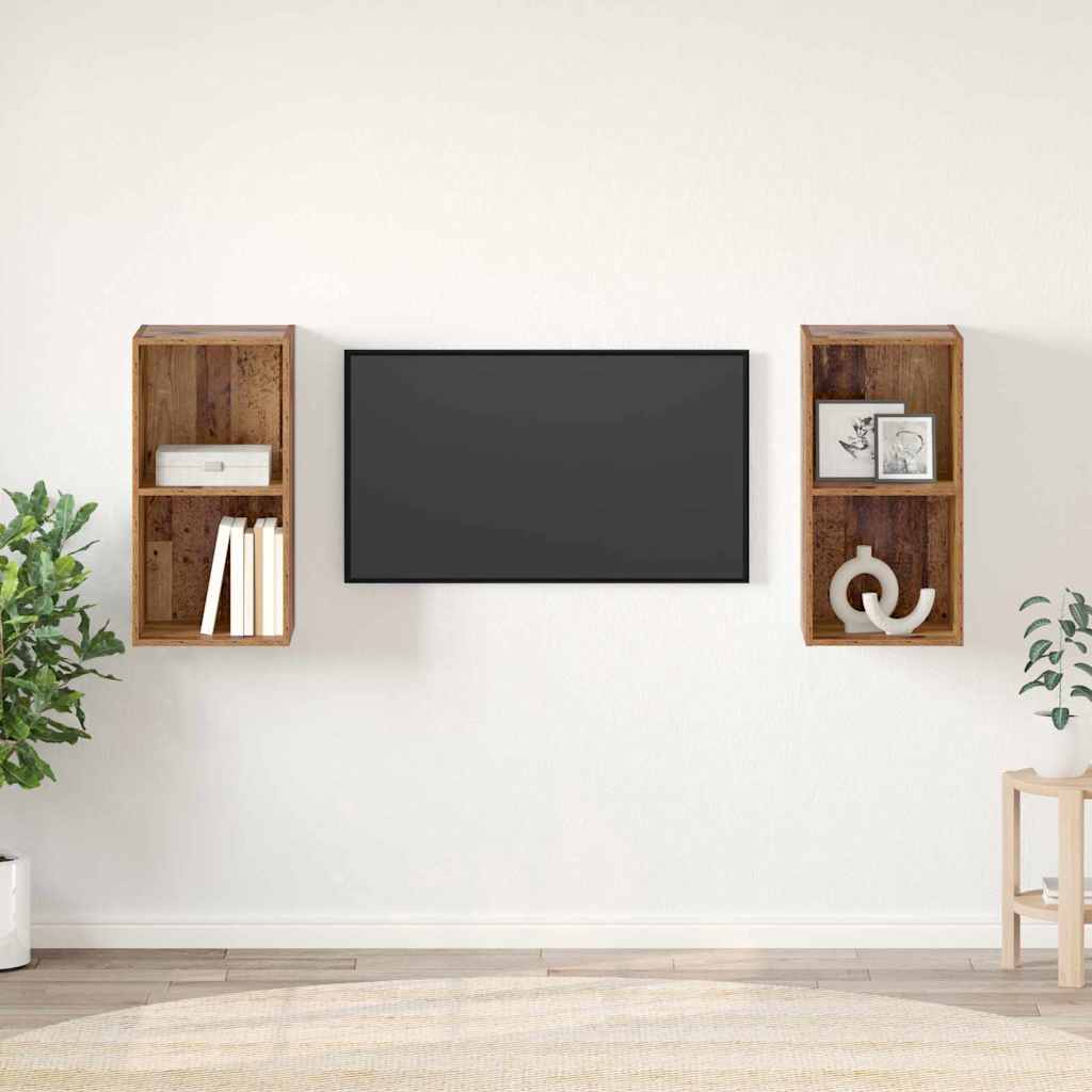 Set TV komoda Zidne 2 pcs Staro drvo 37 x 37 x 72 cm
