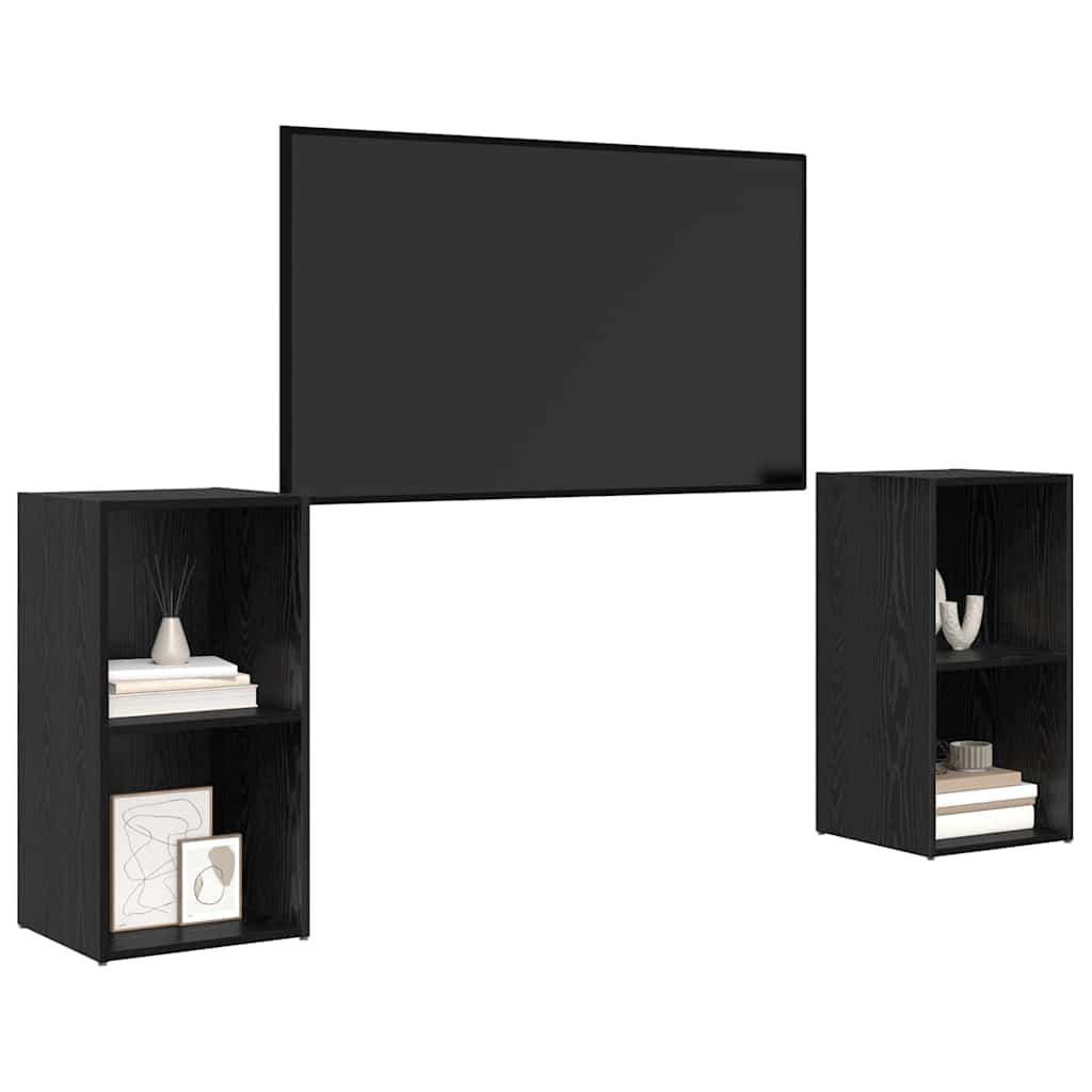 Set TV komoda Zidne 2 pcs Crni hrast 72 x 35 x 36,5 cm