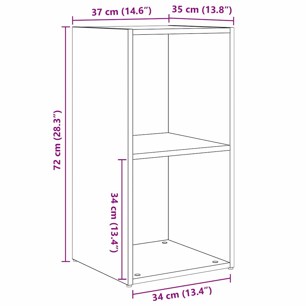 Set TV komoda Zidne 2 pcs Crni hrast 72 x 35 x 36,5 cm