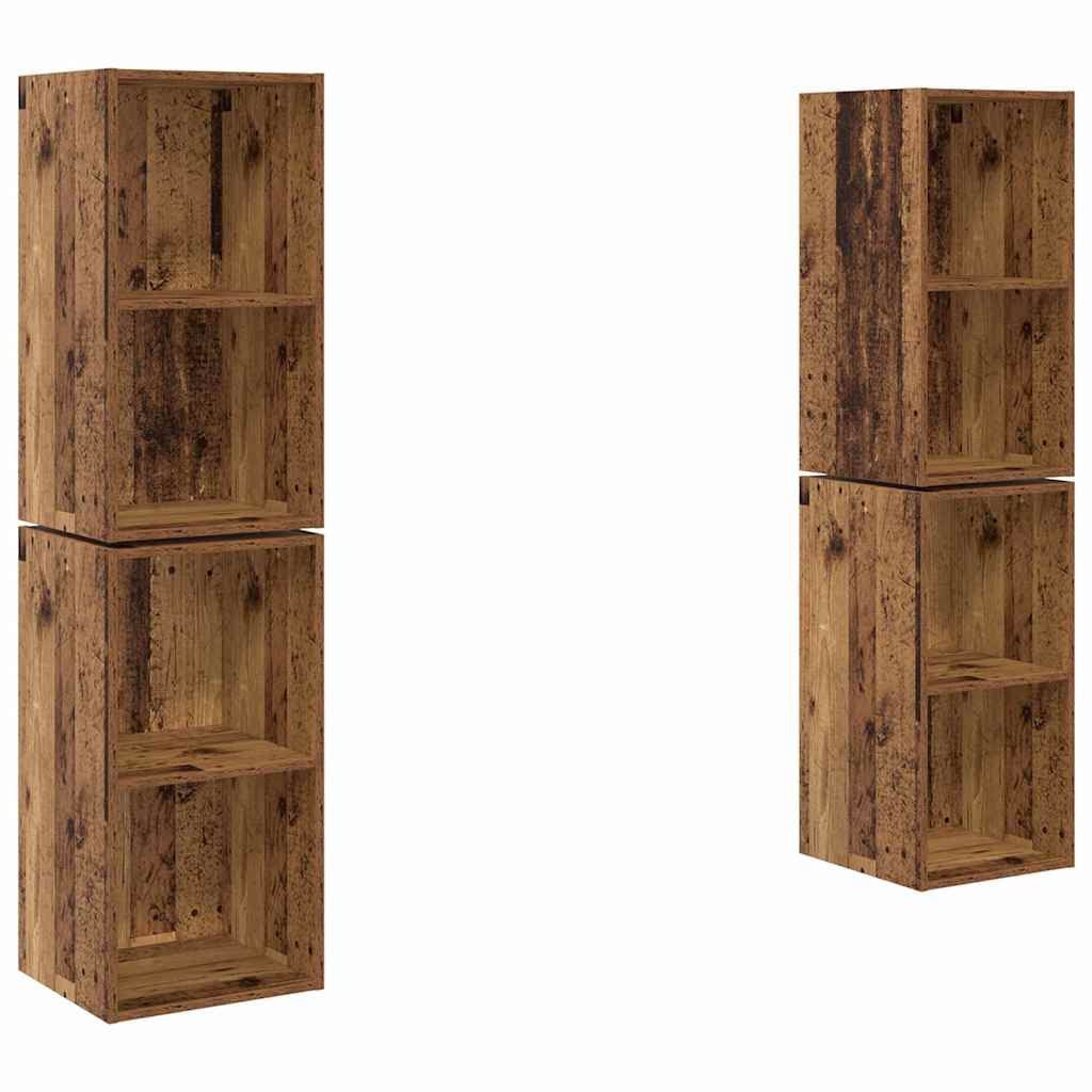 Set TV komoda Zidne 4 pcs Staro drvo 37 x 37 x 72 cm