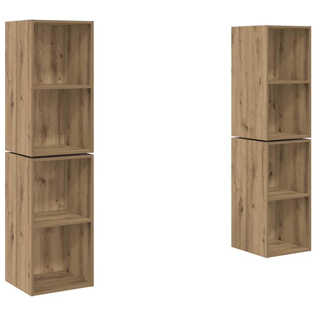 Set TV komoda Zidne 4 pcs Umjetnički hrast 37 x 37 x 72 cm