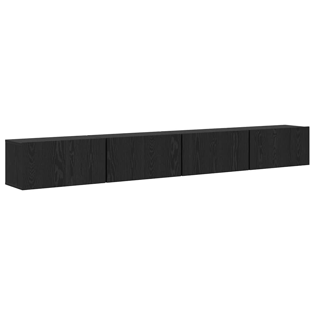 Set TV komoda Zidne 4 pcs Crni hrast 60 x 30 x 30 cm