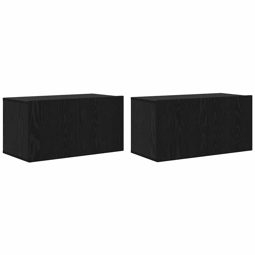 Set TV komoda Zidne 4 pcs Crni hrast 60 x 30 x 30 cm