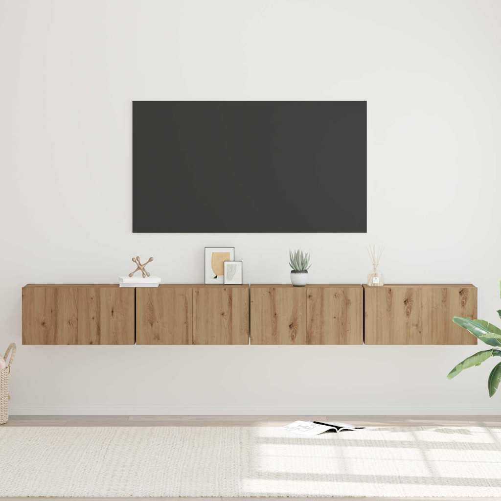 Set TV komoda Zidne 4 pcs Umjetnički hrast 60 x 30 x 30 cm