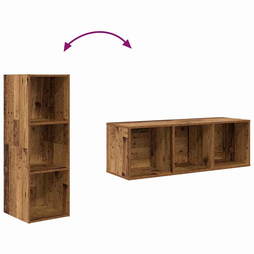 Set TV komoda Zidne 2 pcs Staro drvo 37 x 37 x 107 cm