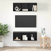 Set TV komoda Zidne 2 pcs Crni hrast 37 x 37 x 107 cm