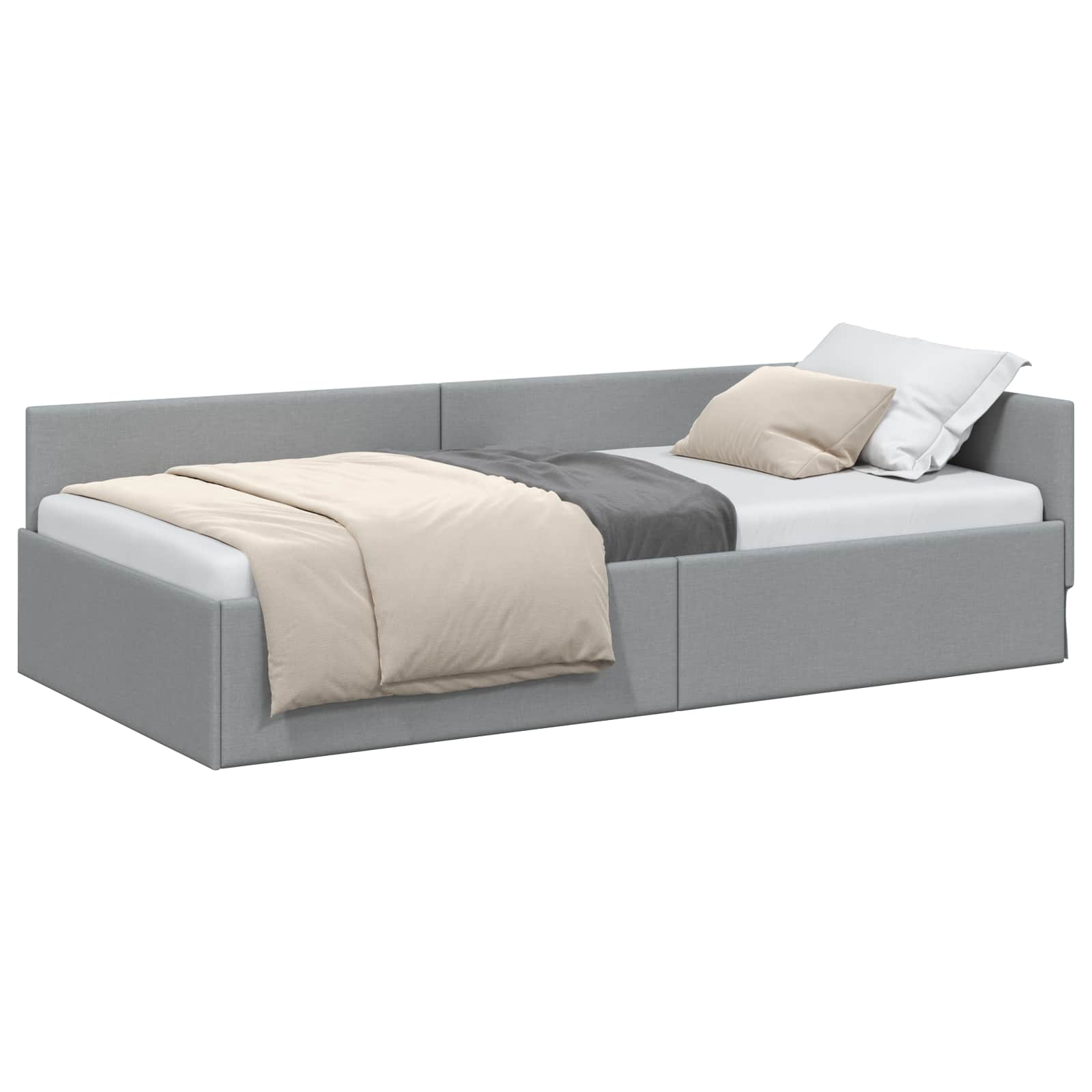 Kutni okvir kreveta Svijetlo siva 80 cm x 200 cm tkanina