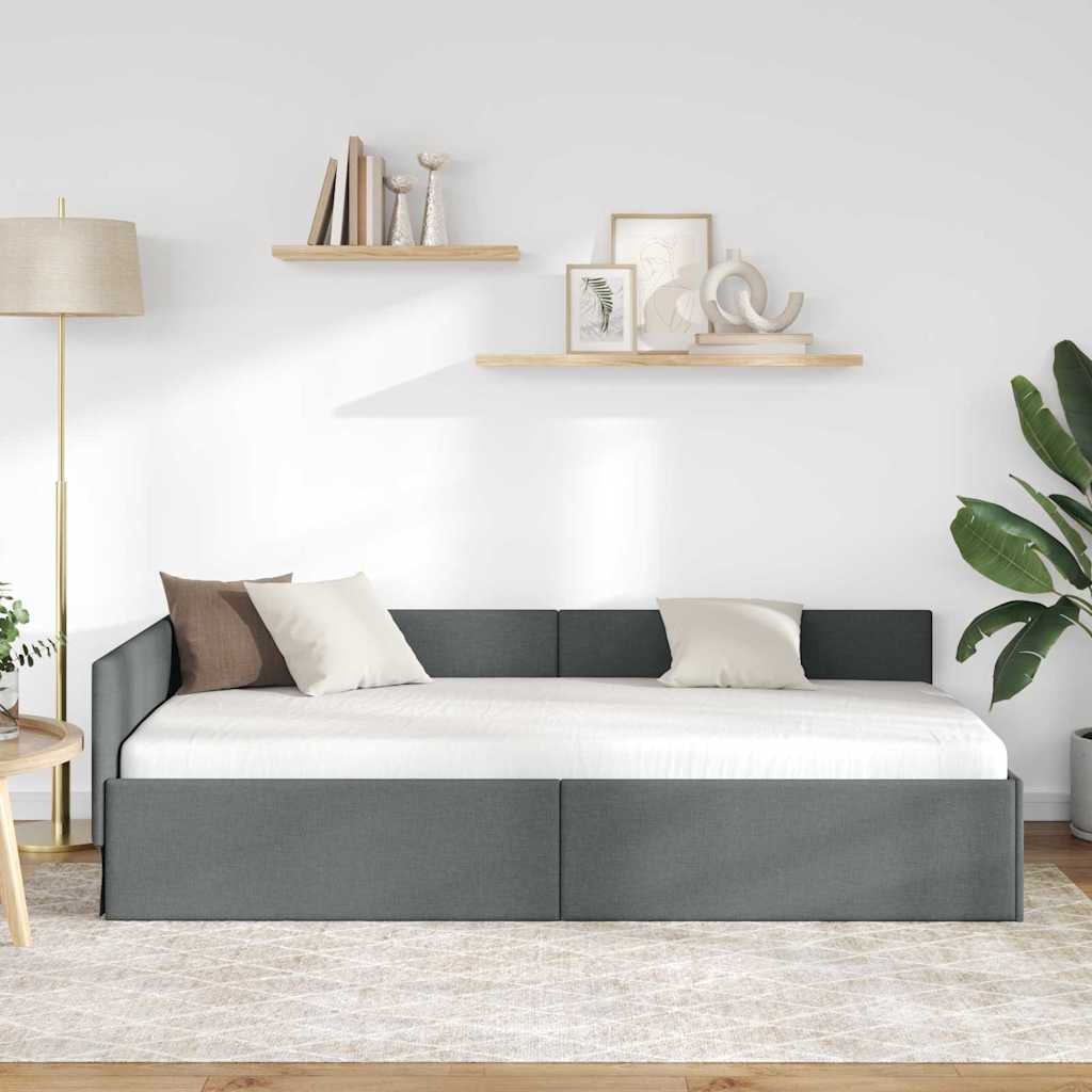 Kutni okvir kreveta Tamno siva 80 cm x 200 cm tkanina