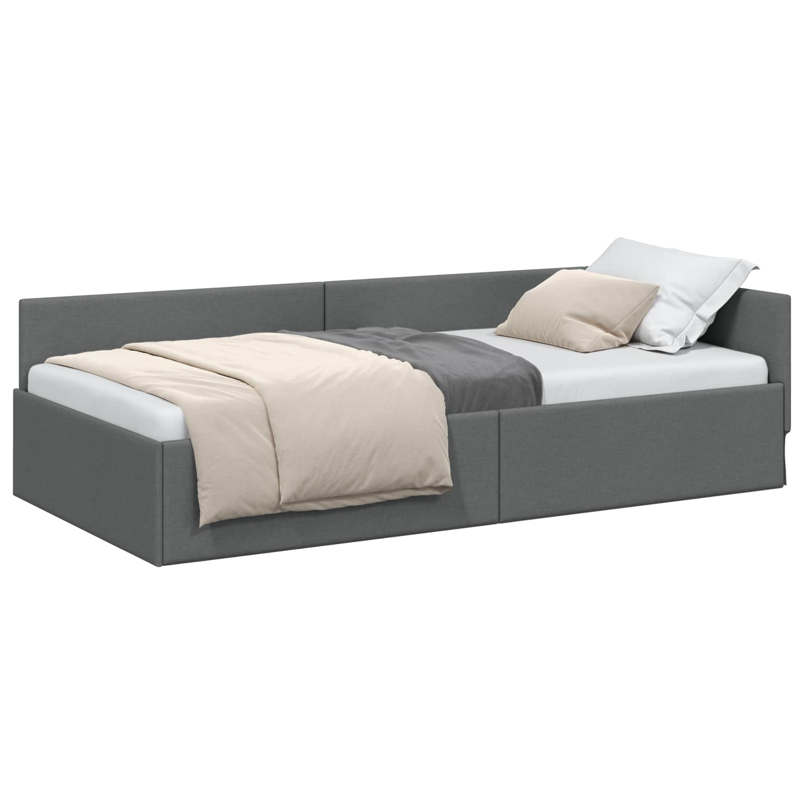 Kutni okvir kreveta Tamno siva 80 cm x 200 cm tkanina