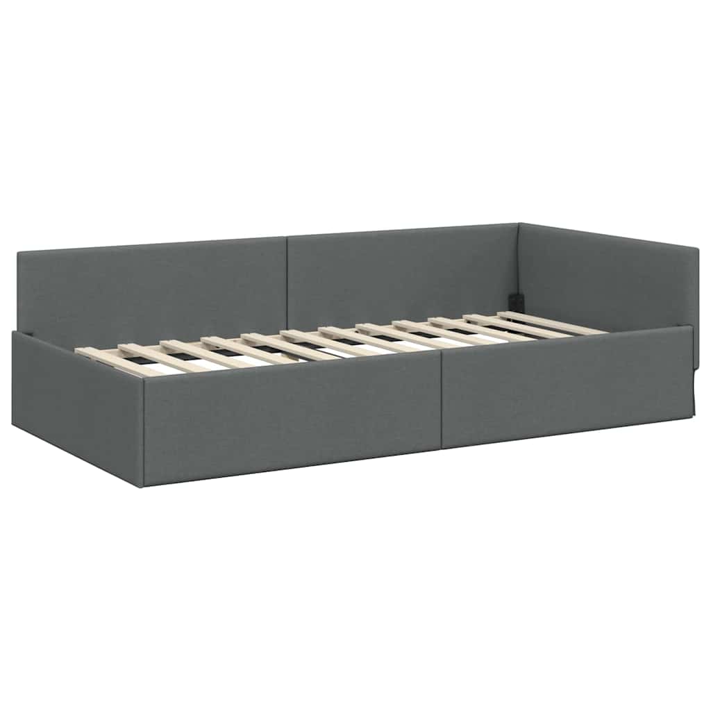 Kutni okvir kreveta Tamno siva 80 cm x 200 cm tkanina