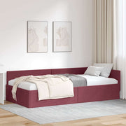 Kutni okvir kreveta Vinska crvena 90 cm x 200 cm tkanina