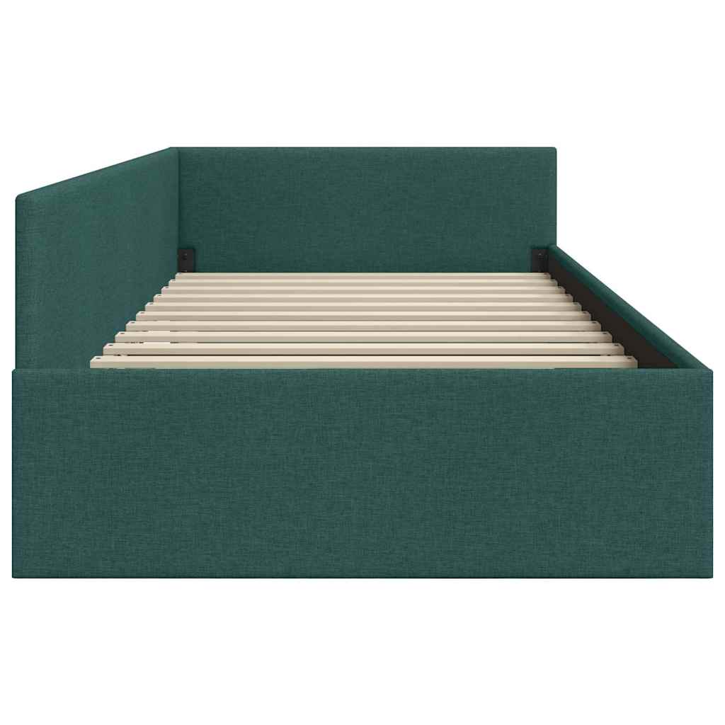 Kutni okvir kreveta Tamnozelena 90 cm x 200 cm tkanina