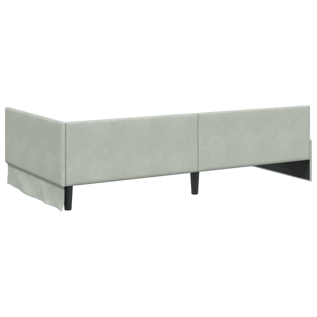 Kutni okvir kreveta Svijetlo siva 80 cm x 200 cm Baršun