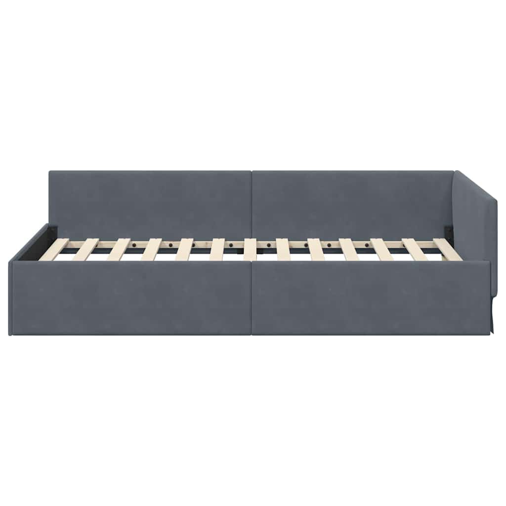Kutni okvir kreveta Tamno siva 80 cm x 200 cm Baršun