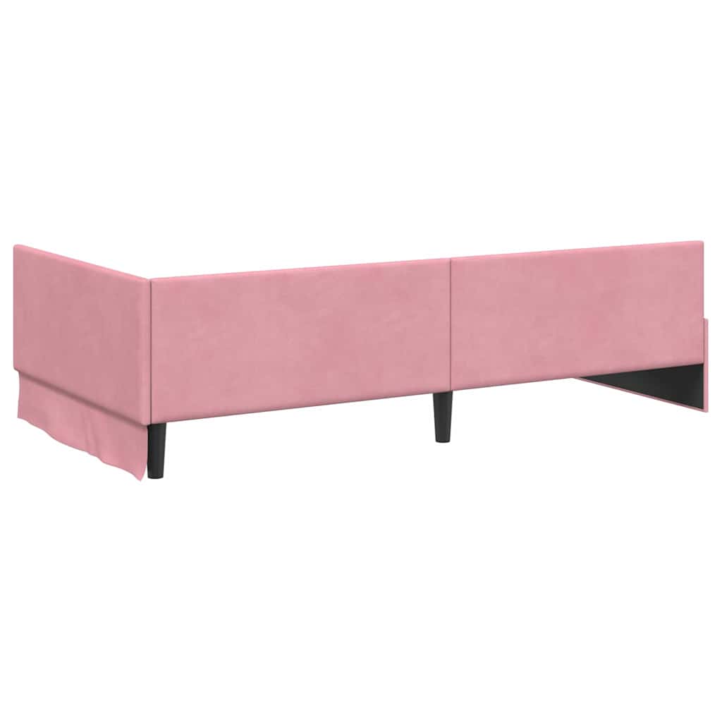 Kutni okvir kreveta Ružičasta 80 cm x 200 cm Baršun