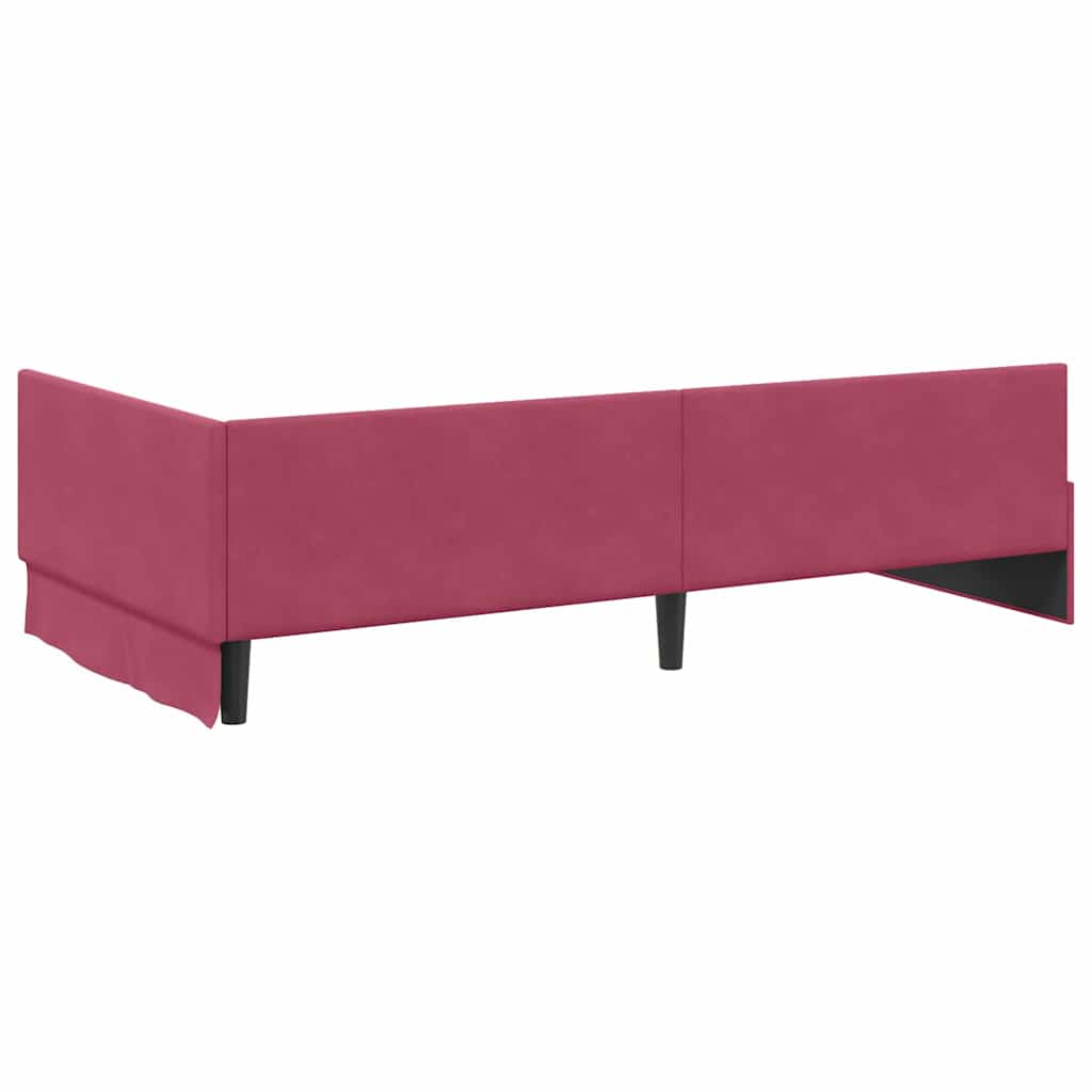 Kutni okvir kreveta Vinska crvena 80 cm x 200 cm Baršun