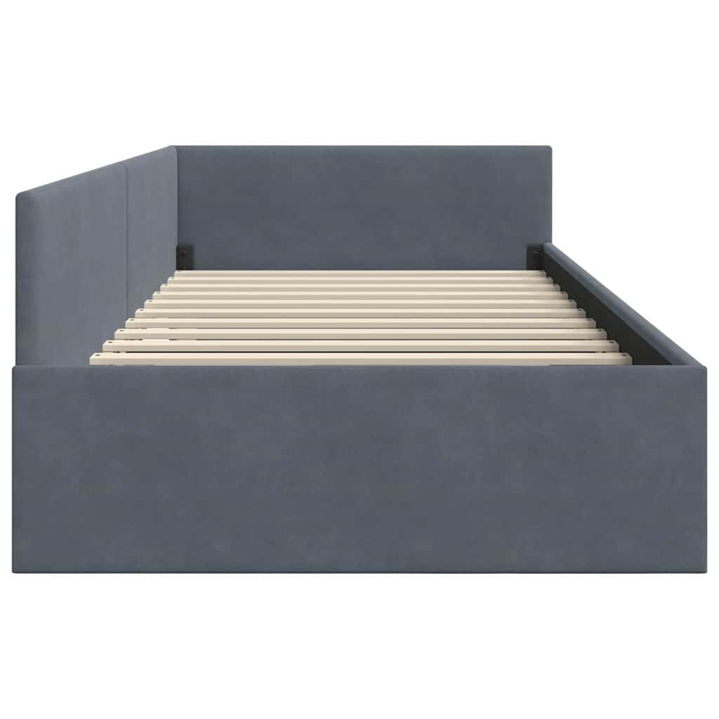 Kutni okvir kreveta Tamno siva 90 cm x 190 cm Baršun