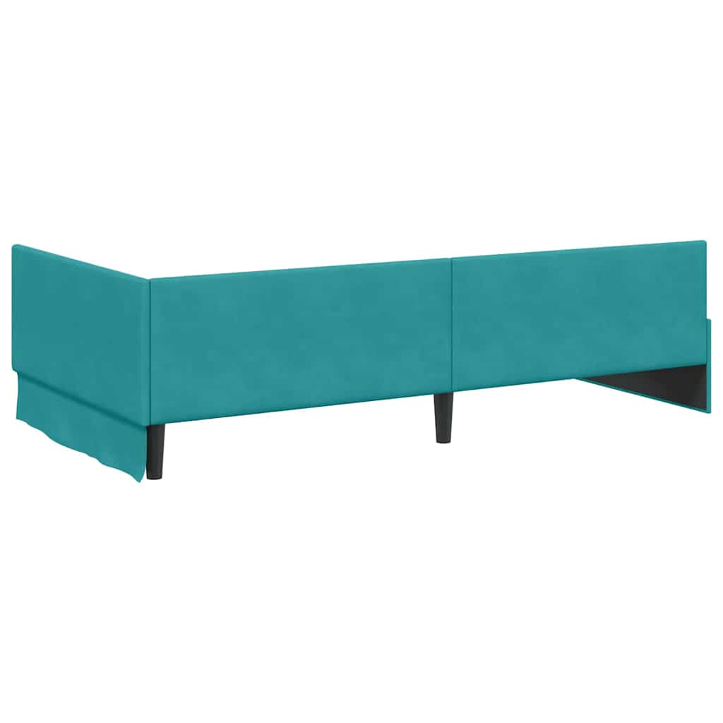 Kutni okvir kreveta Tirkizna 100 cm x 200 cm Baršun