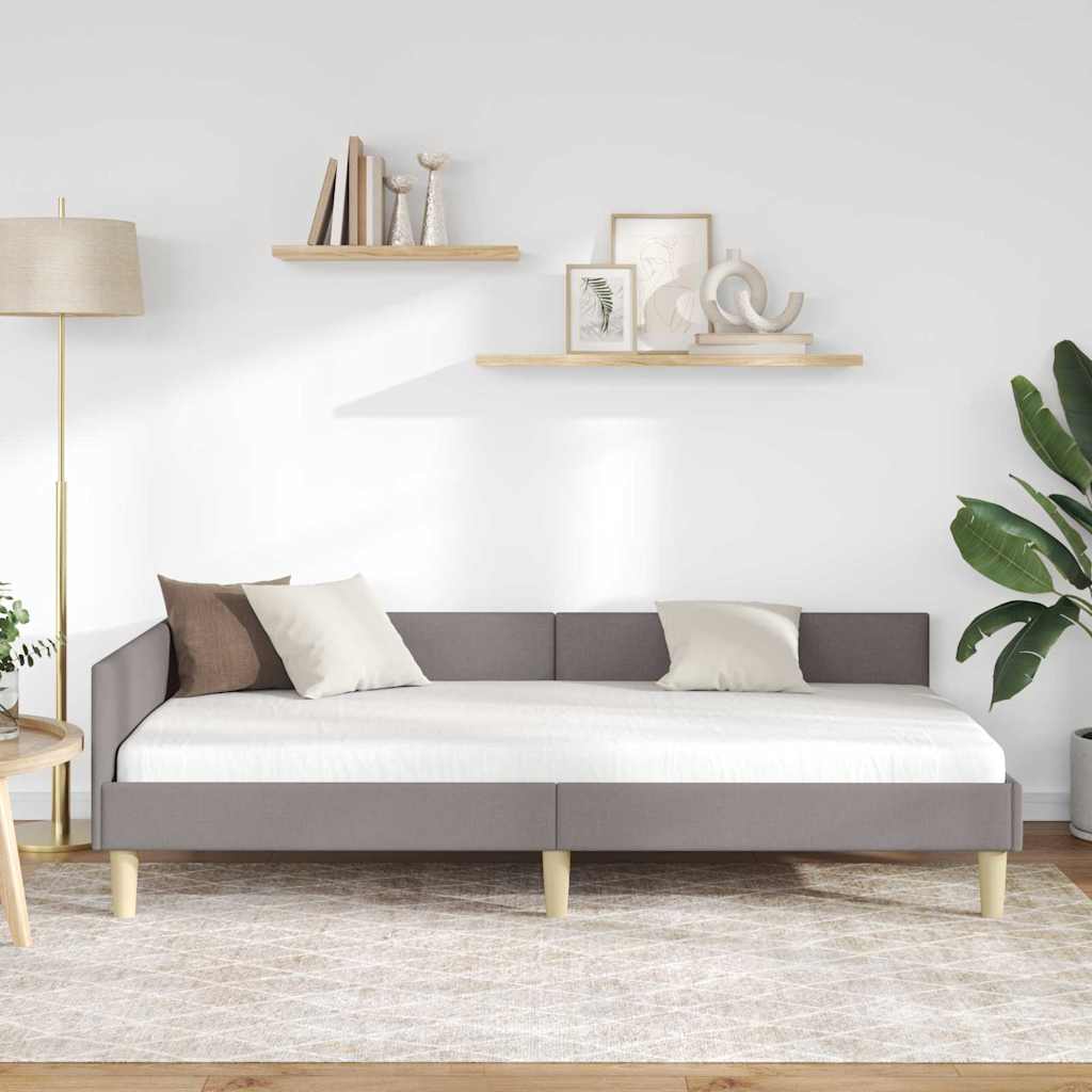 Kutni okvir kreveta Sivo-smeđa 80 x 200 cm tkanina