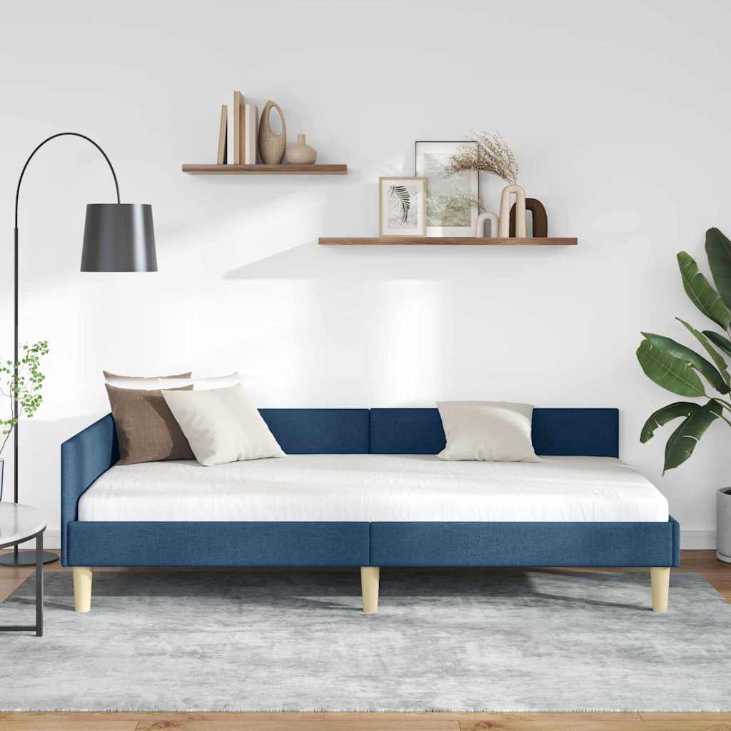 Kutni okvir kreveta Plava 80 x 200 cm tkanina