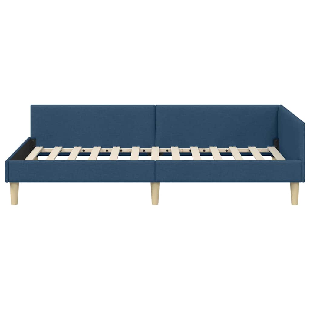 Kutni okvir kreveta Plava 90 x 190 cm tkanina