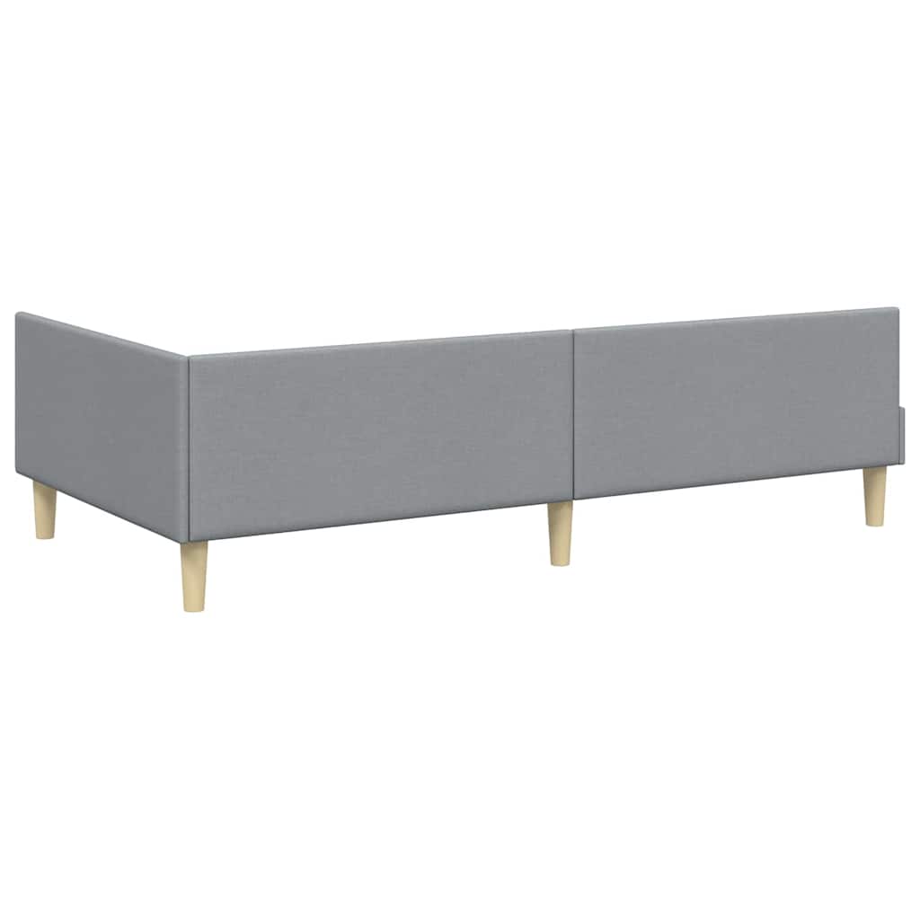 Kutni okvir kreveta Svijetlo siva 100 x 200 cm tkanina