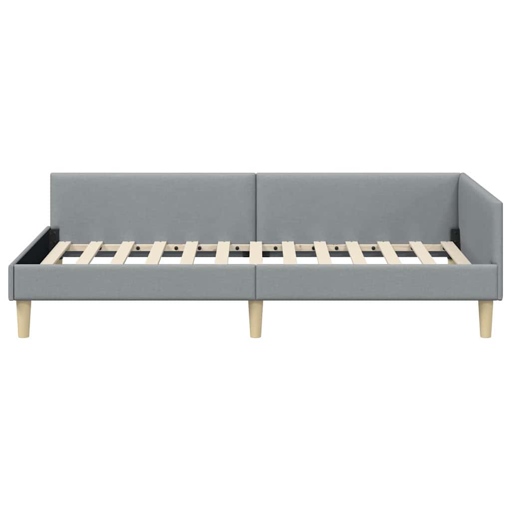 Kutni okvir kreveta Svijetlo siva 100 x 200 cm tkanina