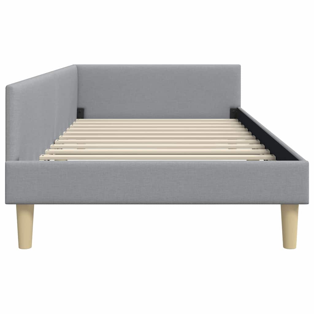 Kutni okvir kreveta Svijetlo siva 100 x 200 cm tkanina
