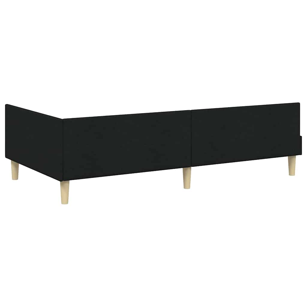 Kutni okvir kreveta Crna 100 x 200 cm tkanina