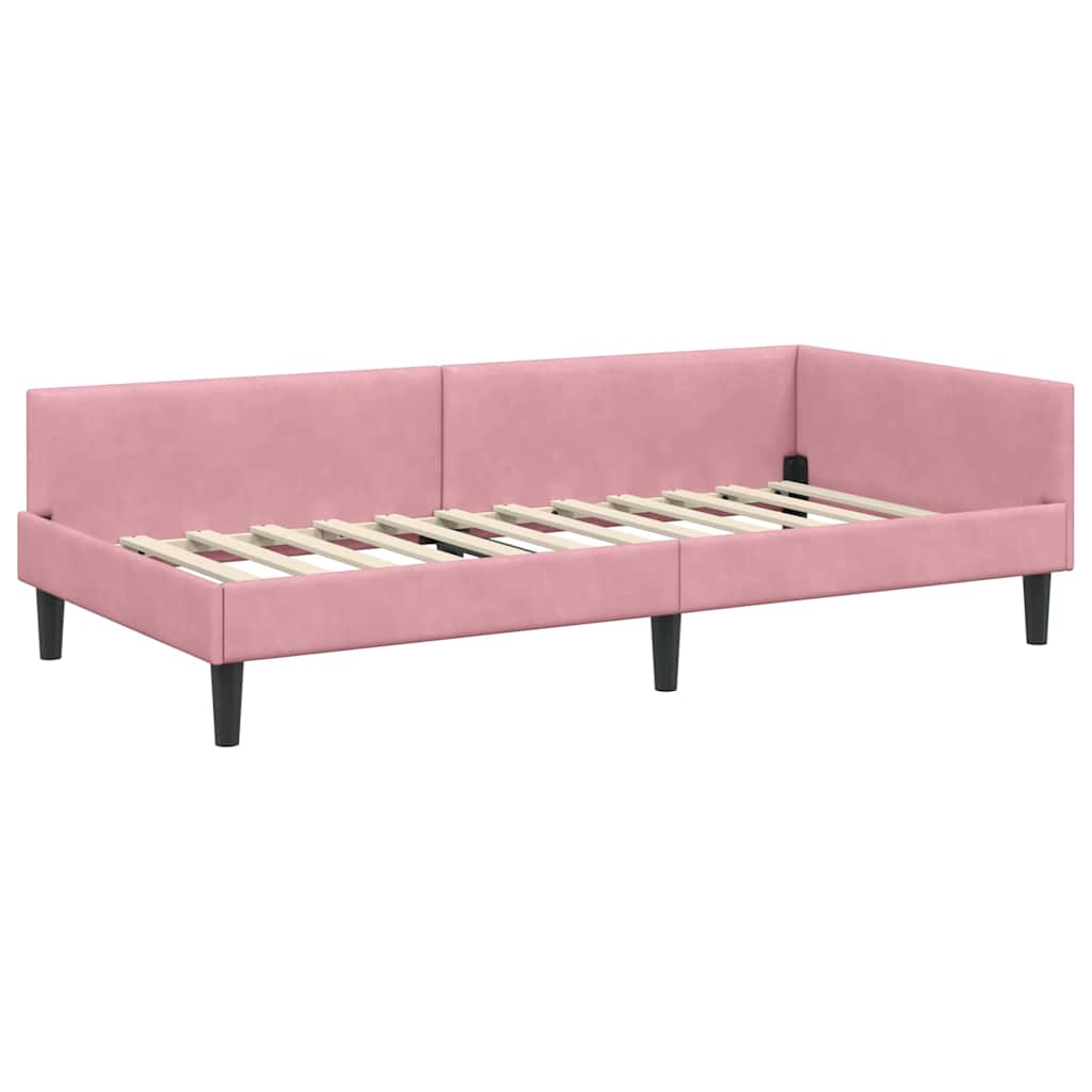 Kutni okvir kreveta Ružičasta 80 cm x 200 cm Baršun