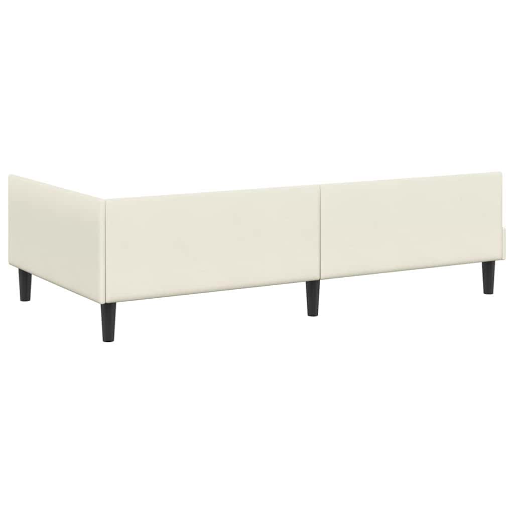 Kutni okvir kreveta s uzglavljem Krema 80 cm x 200 cm Baršun