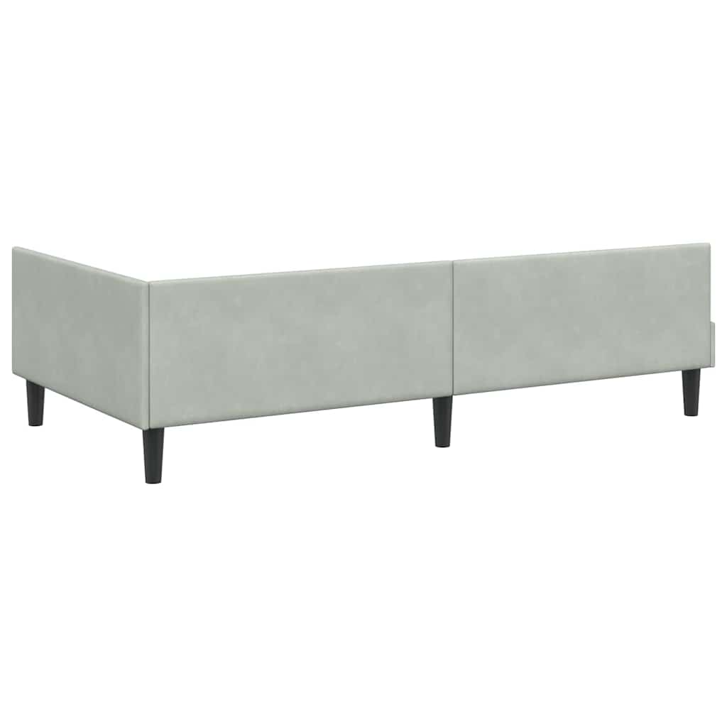 Kutni okvir kreveta Svijetlo siva 90 cm x 190 cm Baršun