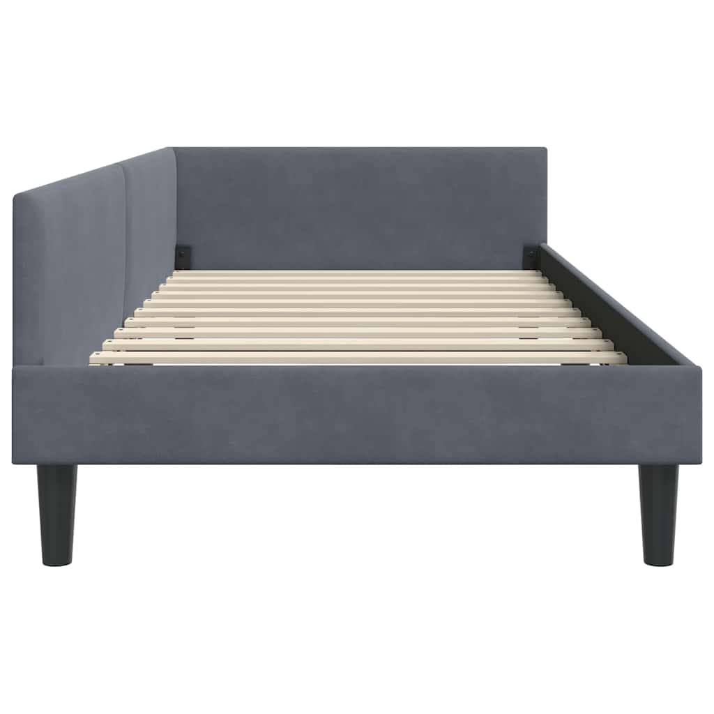 Kutni okvir kreveta Tamno siva 90 cm x 190 cm Baršun