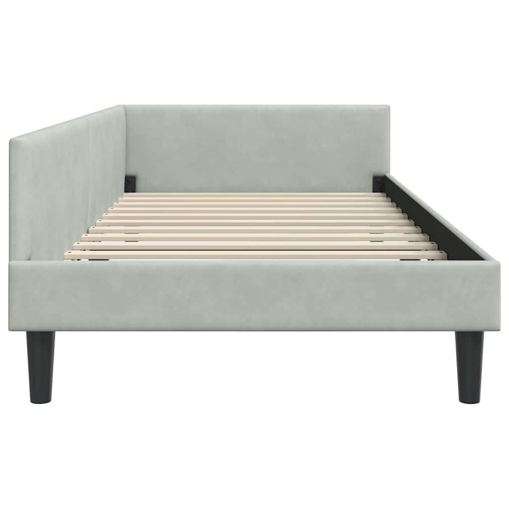 Kutni okvir kreveta Svijetlo siva 100 cm x 200 cm Baršun