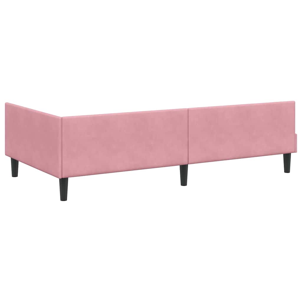 Kutni okvir kreveta Ružičasta 100 cm x 200 cm Baršun