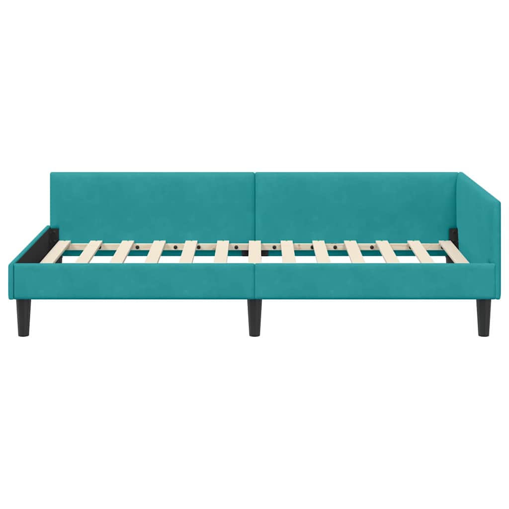 Kutni okvir kreveta Tirkizna 100 cm x 200 cm Baršun