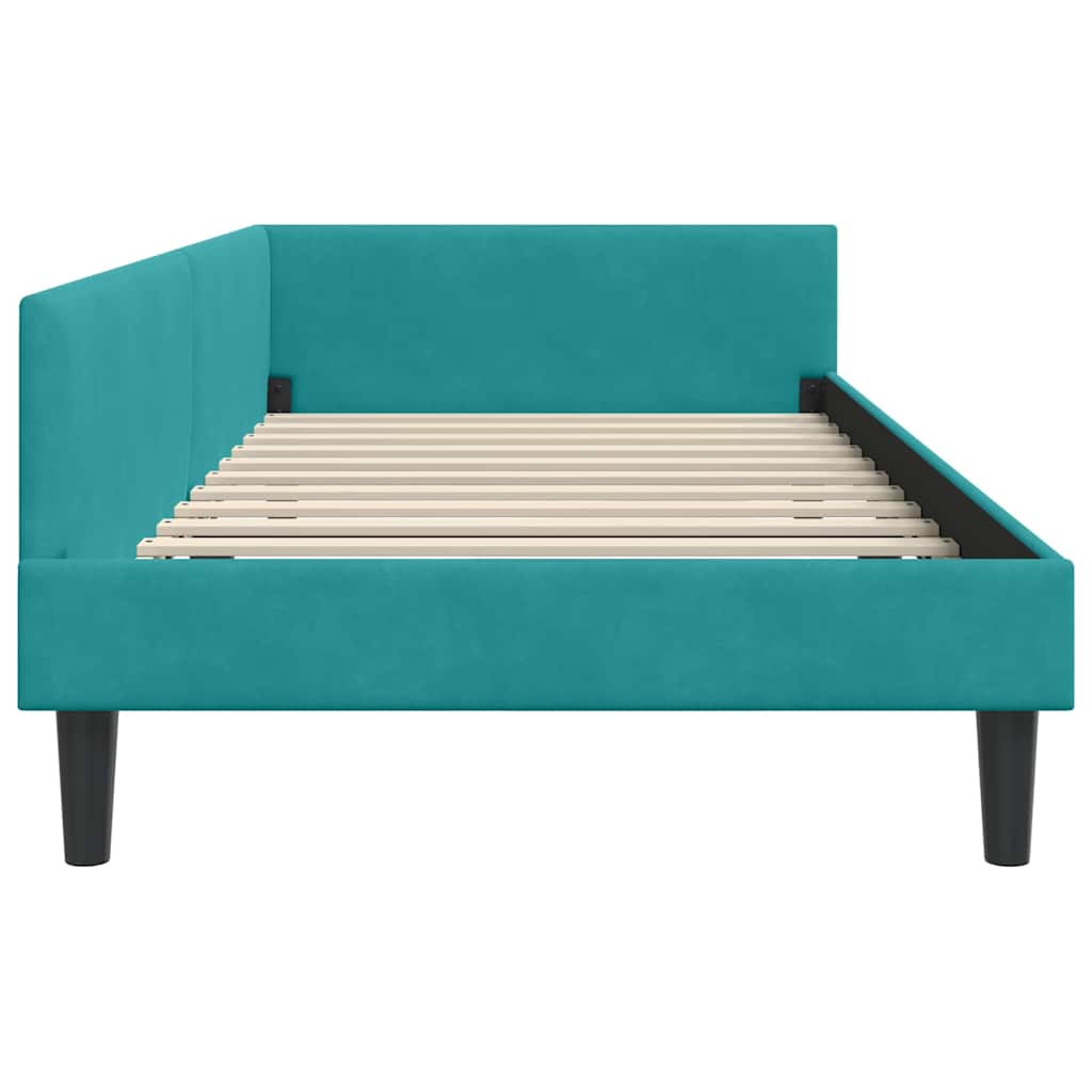 Kutni okvir kreveta Tirkizna 100 cm x 200 cm Baršun
