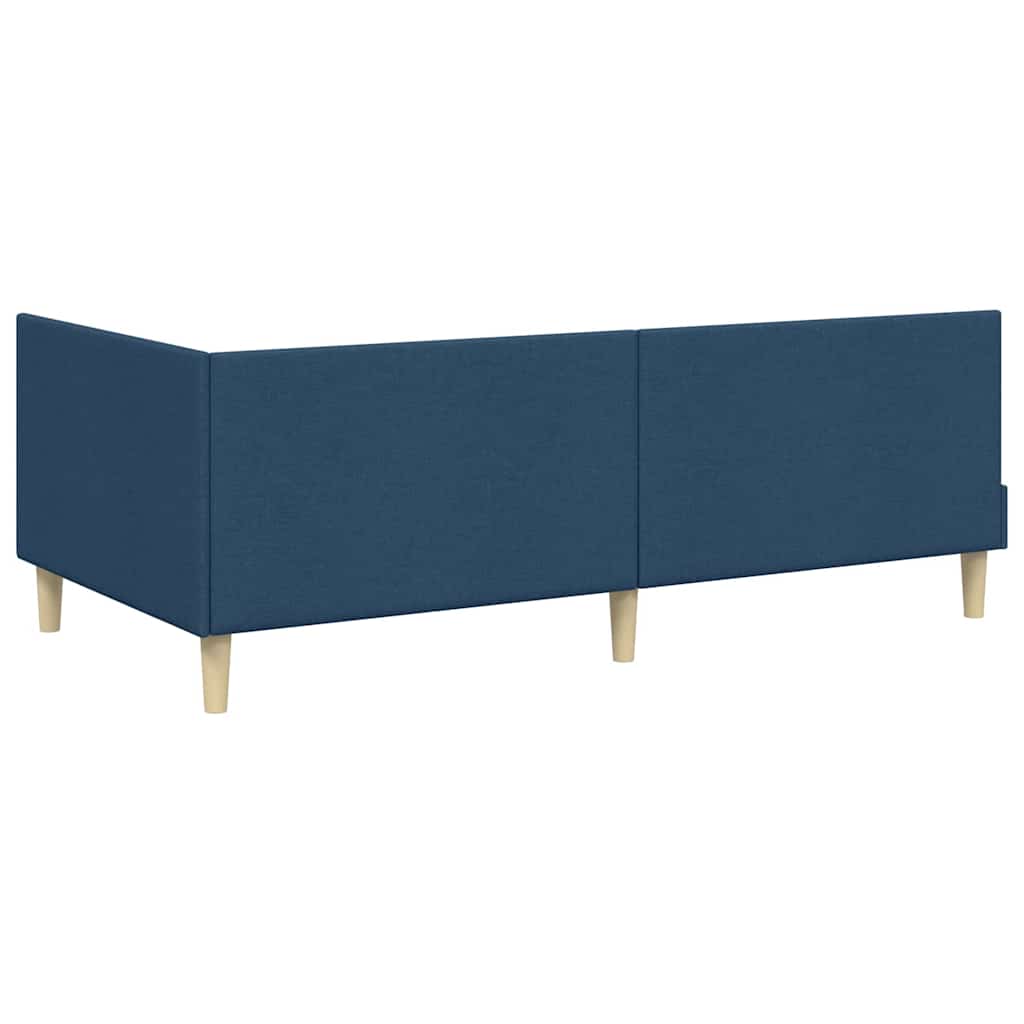 Kutni okvir kreveta Plava 80 cm x 200 cm Tkanina i šperploča