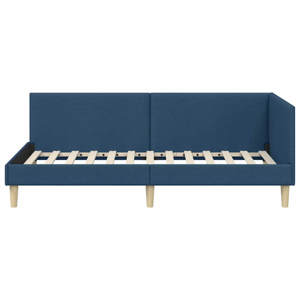 Kutni okvir kreveta Plava 80 cm x 200 cm Tkanina i šperploča