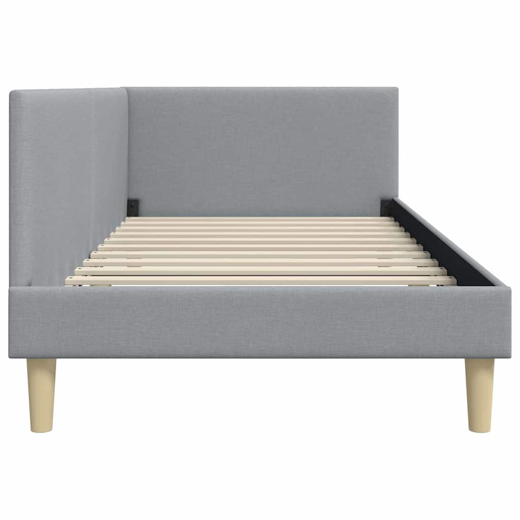 Kutni okvir kreveta s uzglavljem Svijetlo siva 100 cm x 200 cm