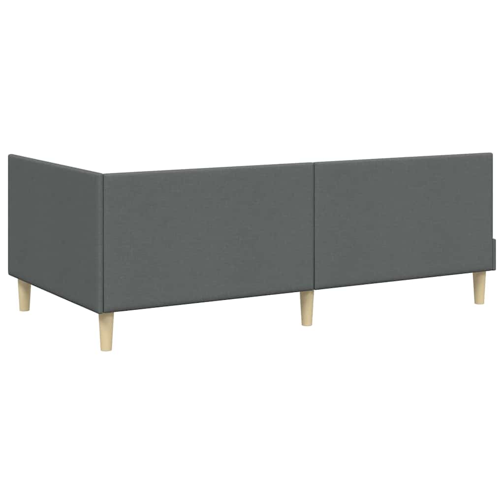 Kutni okvir kreveta s uzglavljem Tamno siva 100 cm x 200 cm