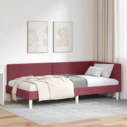 Kutni okvir kreveta s uzglavljem Vinska crvena 100 cm x 200 cm