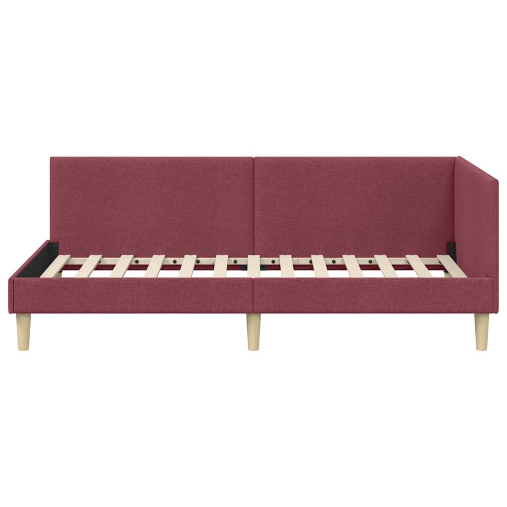 Kutni okvir kreveta s uzglavljem Vinska crvena 100 cm x 200 cm