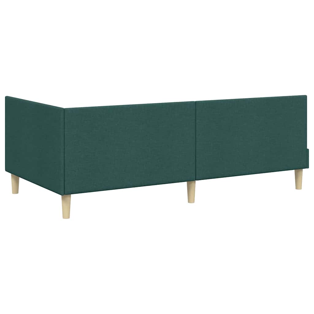 Kutni okvir kreveta s uzglavljem Tamnozelena 100 cm x 200 cm