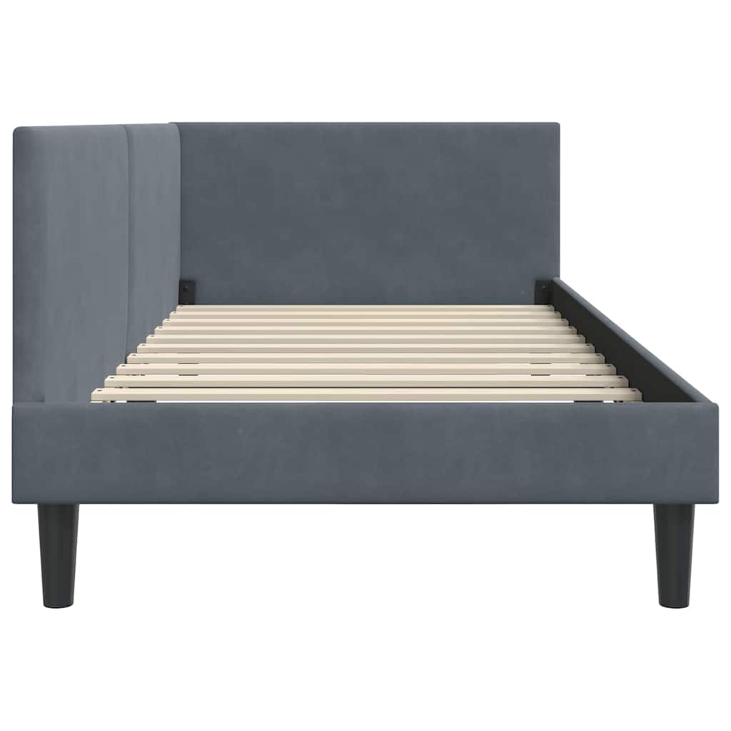 Kutni okvir kreveta Tamno siva 80 cm x 200 cm Baršun