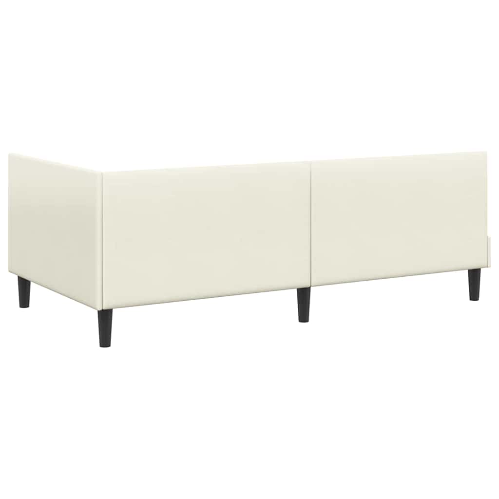 Kutni okvir kreveta s uzglavljem Krema 80 cm x 200 cm Baršun