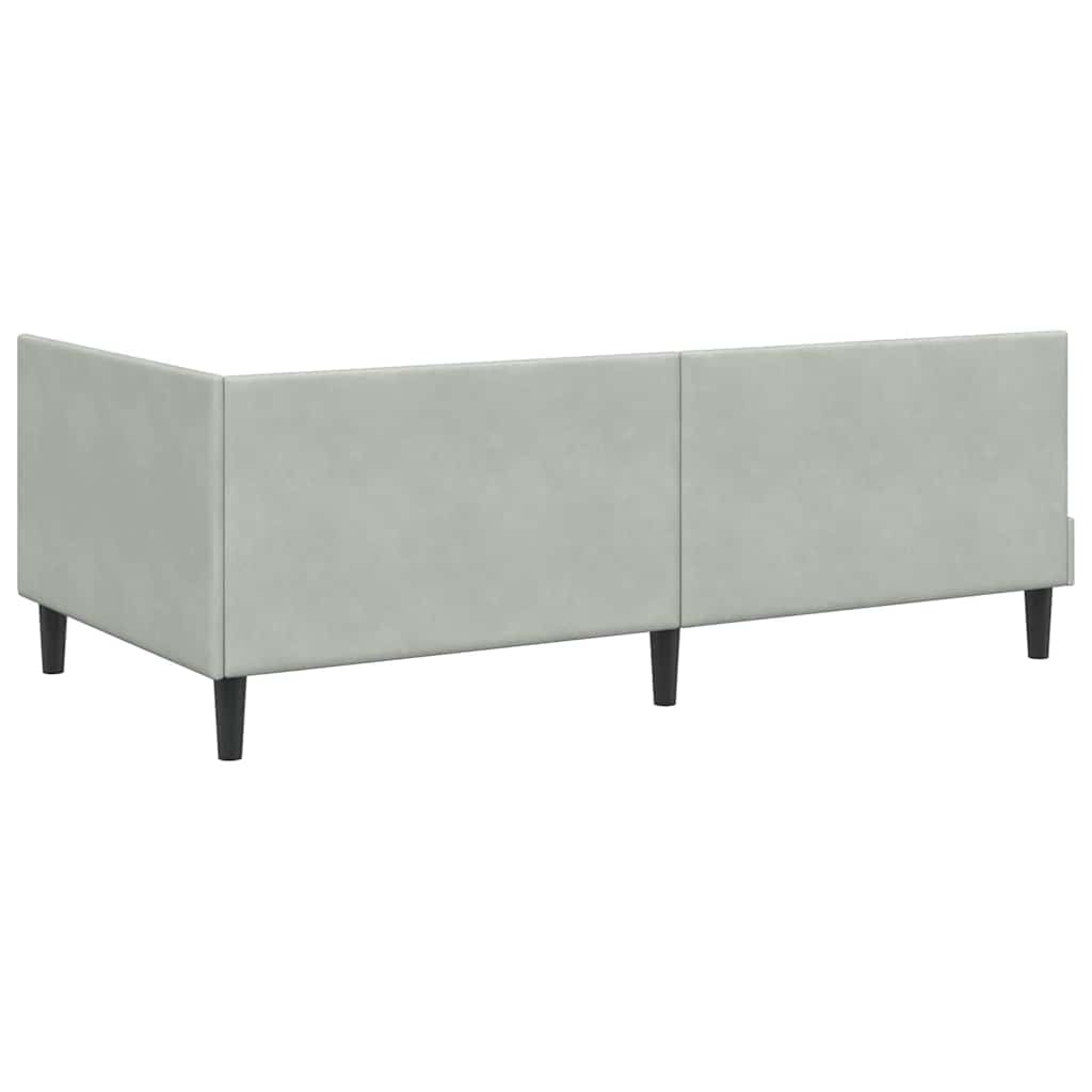 Kutni okvir kreveta Svijetlo siva 90 cm x 190 cm Baršun