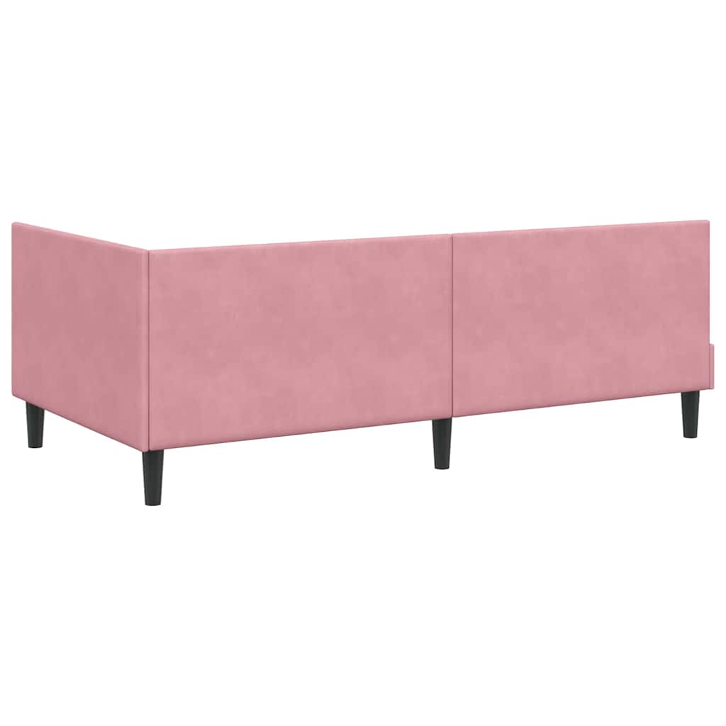 Kutni okvir kreveta Ružičasta 90 cm x 190 cm Baršun