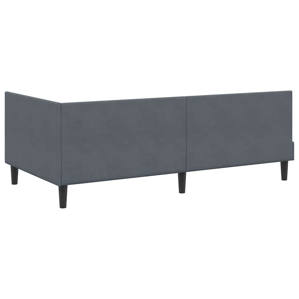 Kutni okvir kreveta Tamno siva 90 cm x 200 cm Baršun